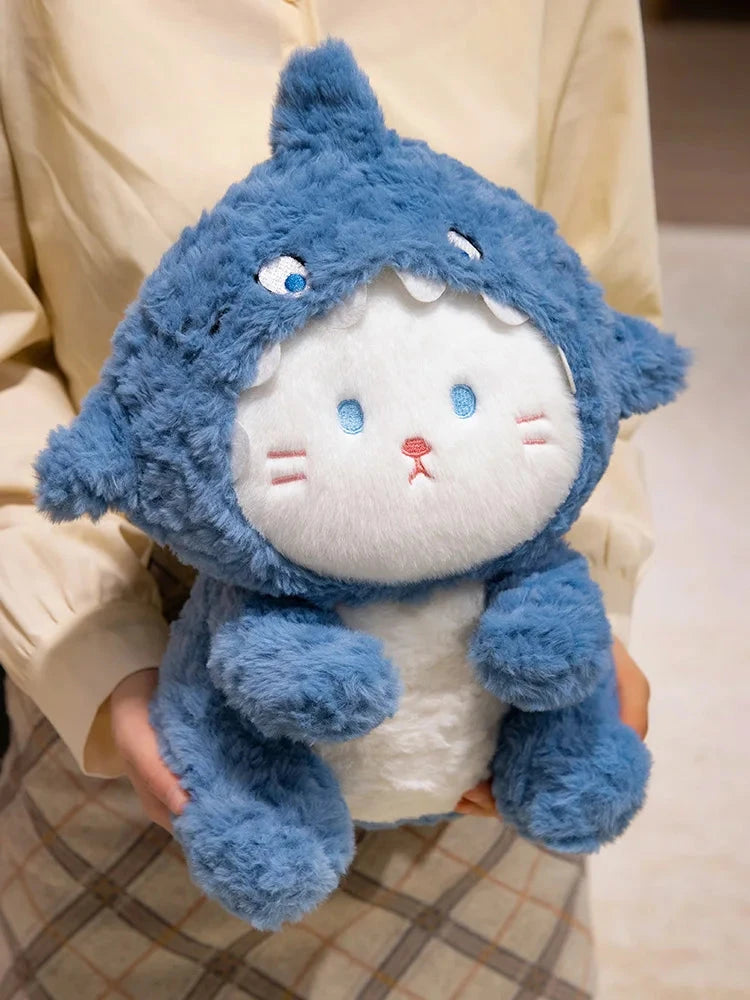 Fluffy Dog & Cat in Shark Outfit Plushie - Image 9