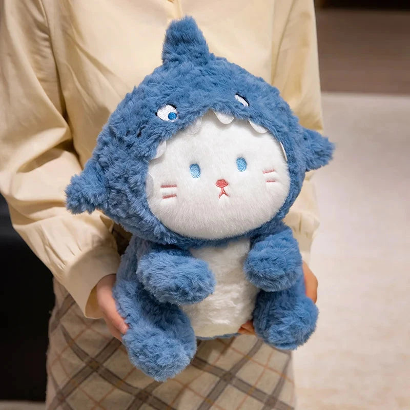 Fluffy Dog & Cat in Shark Outfit Plushie - Image 11