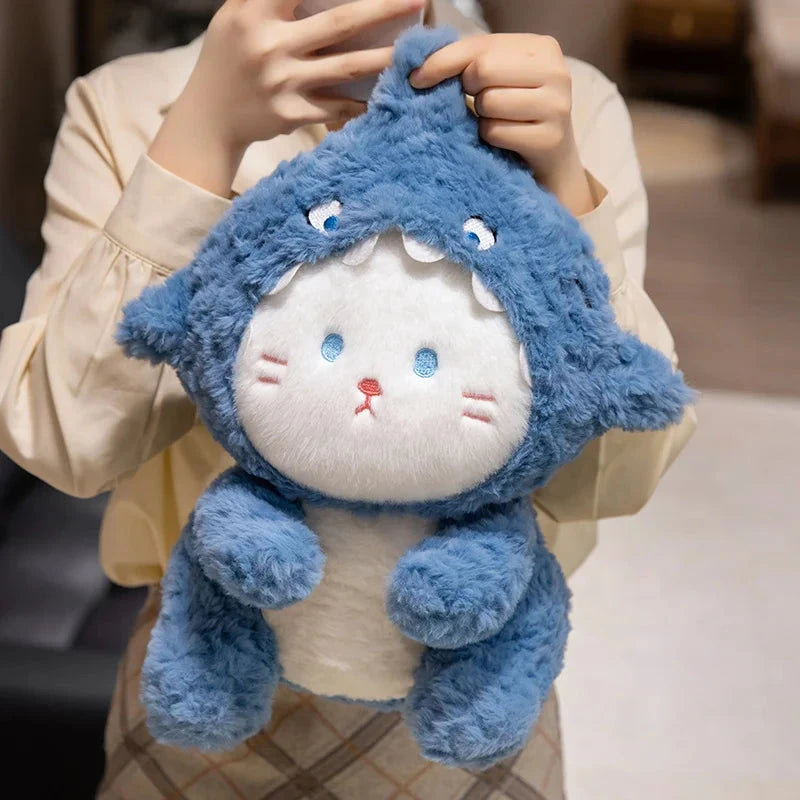 Fluffy Dog & Cat in Shark Outfit Plushie - Image 12