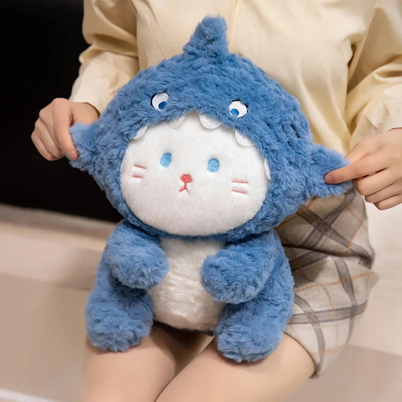 Fluffy Dog & Cat in Shark Outfit Plushie - Image 10