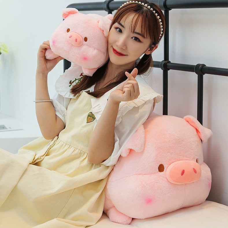 Fluffy Pink Pig Plush Toy - Image 4