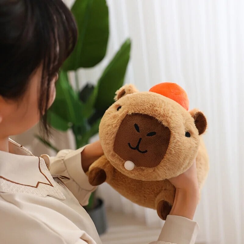 Fluffy Sleepy Capybara with Orange Plushie - Image 23