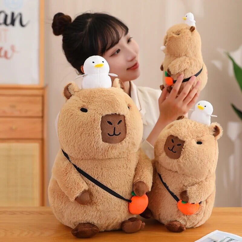 Fluffy Sleepy Capybara with Orange Plushie - Image 21