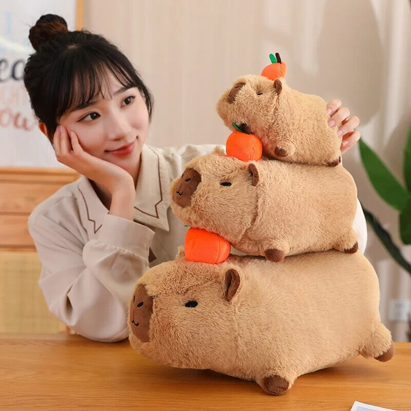 Fluffy Sleepy Capybara with Orange Plushie - Image 22