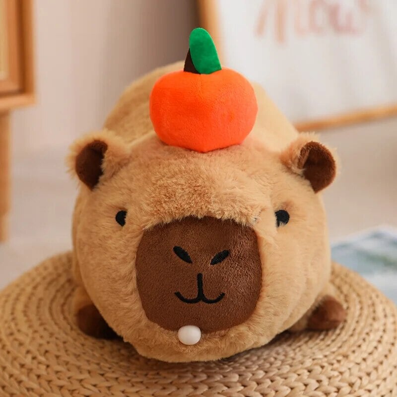 Fluffy Sleepy Capybara with Orange Plushie - Image 20
