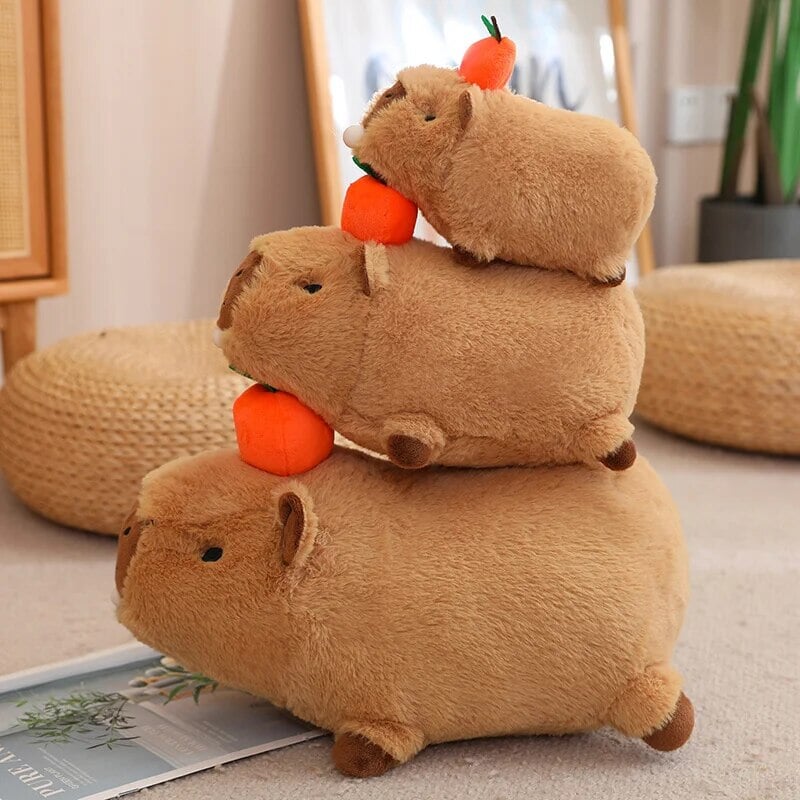 Fluffy Sleepy Capybara with Orange Plushie - Image 18