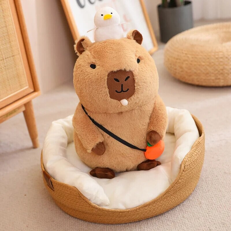 Fluffy Sleepy Capybara with Orange Plushie - Image 16