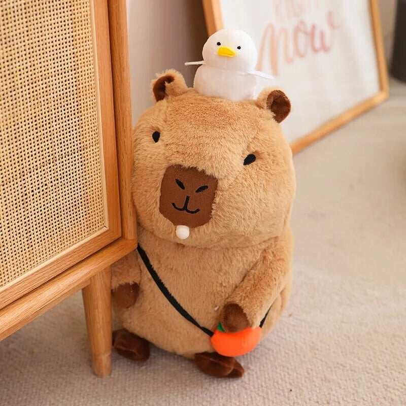 Fluffy Sleepy Capybara with Orange Plushie - Image 11