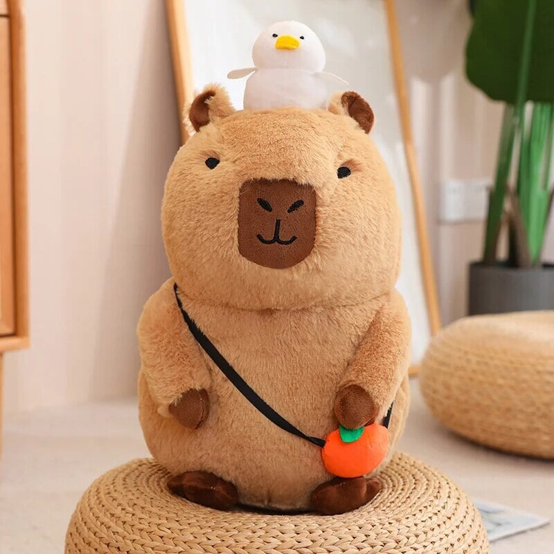 Fluffy Sleepy Capybara with Orange Plushie - Image 9