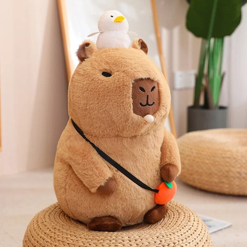 Fluffy Sleepy Capybara with Orange Plushie - Image 7