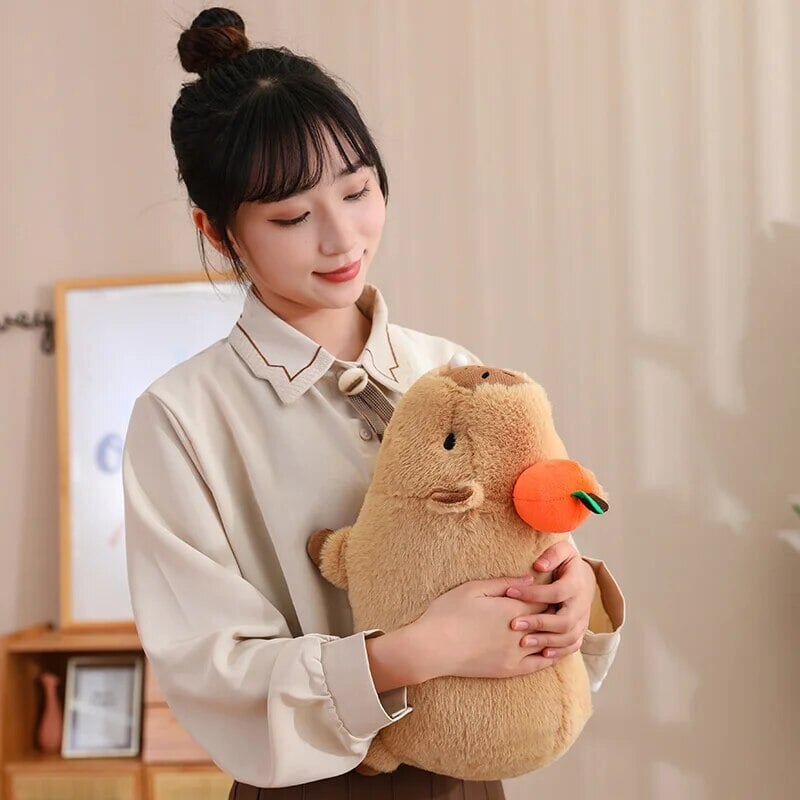 Fluffy Sleepy Capybara with Orange Plushie - Image 31