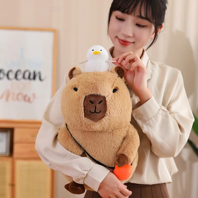 Fluffy Sleepy Capybara with Orange Plushie - Image 30
