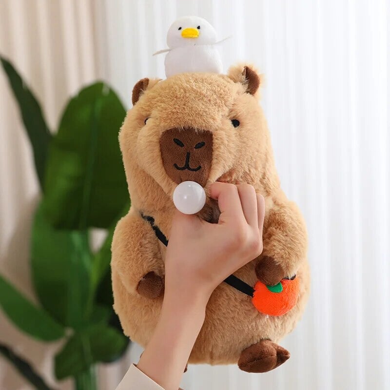 Fluffy Sleepy Capybara with Orange Plushie - Image 26