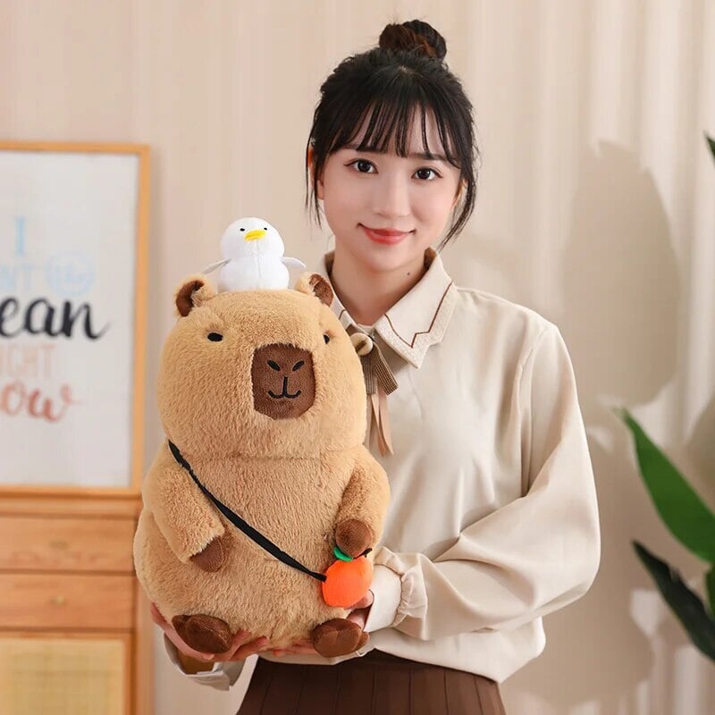 Fluffy Sleepy Capybara with Orange Plushie - Image 35