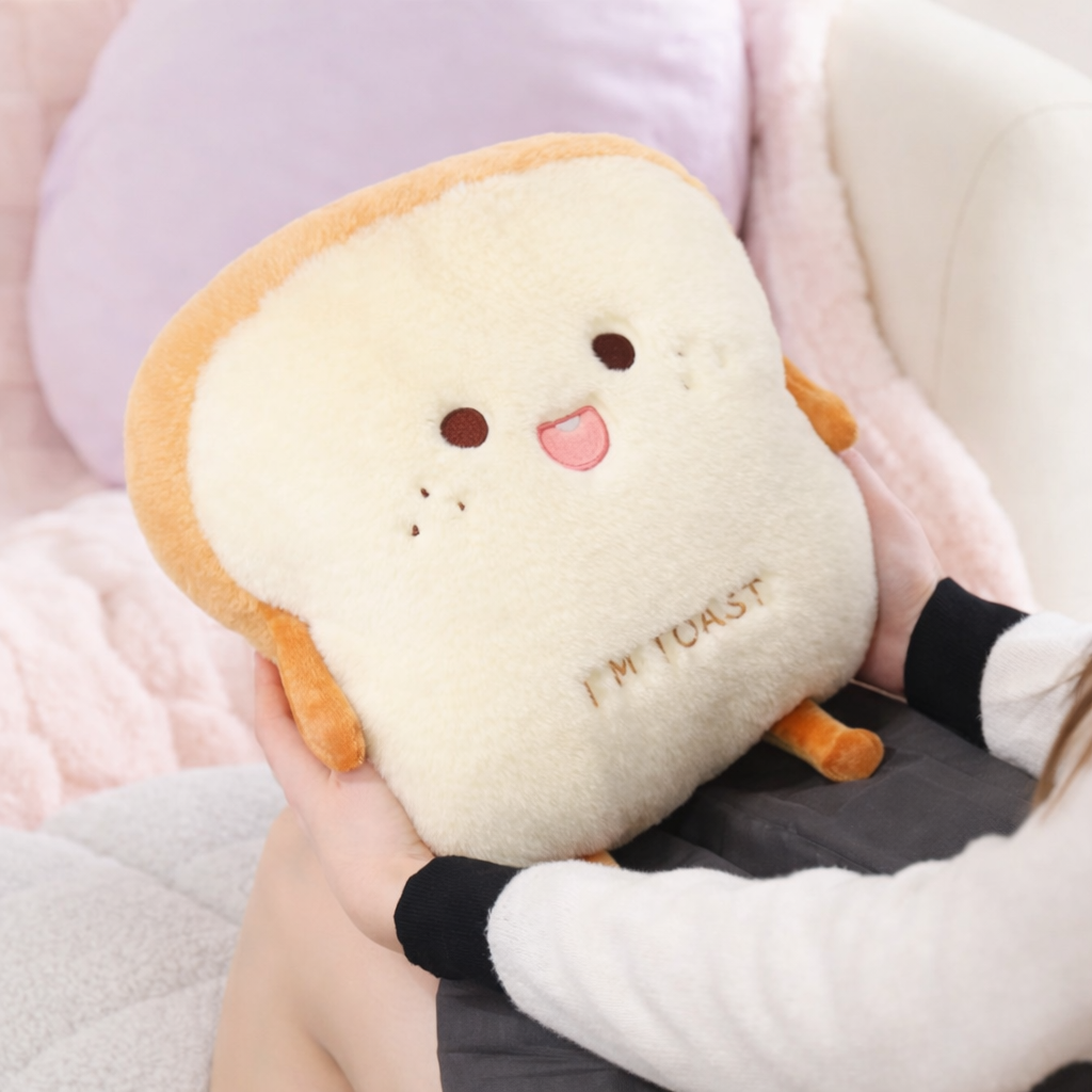 Fluffy Toastie Bread Hand Warmer Plushies - Image 4