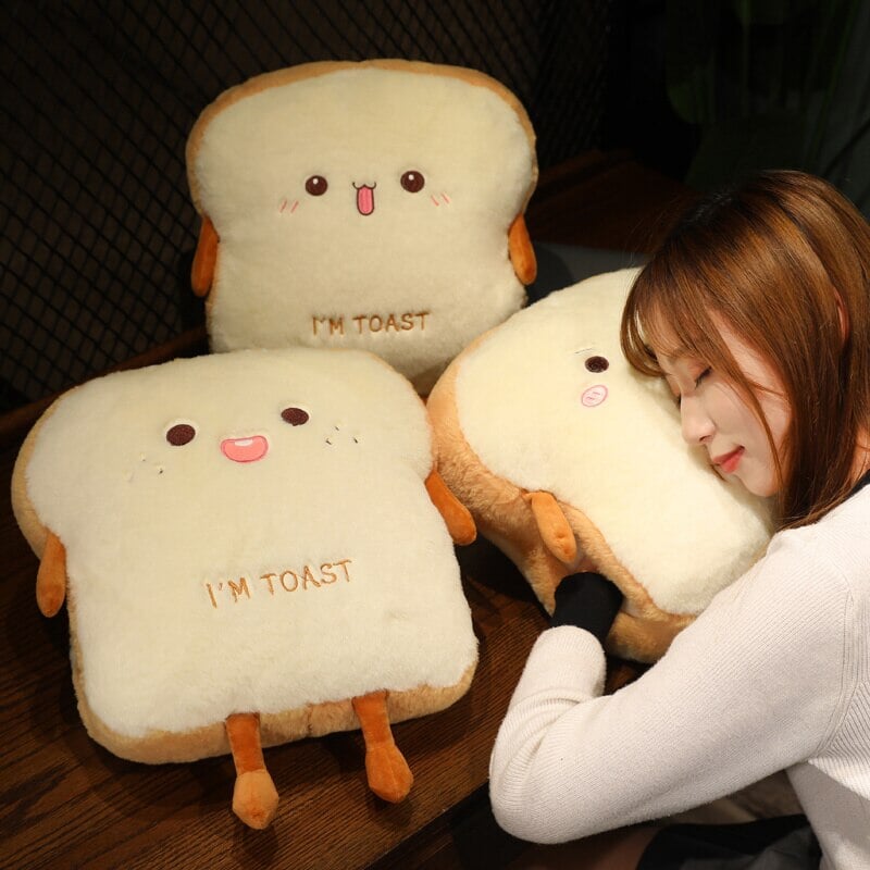Fluffy Toastie Bread Hand Warmer Plushies - Image 6