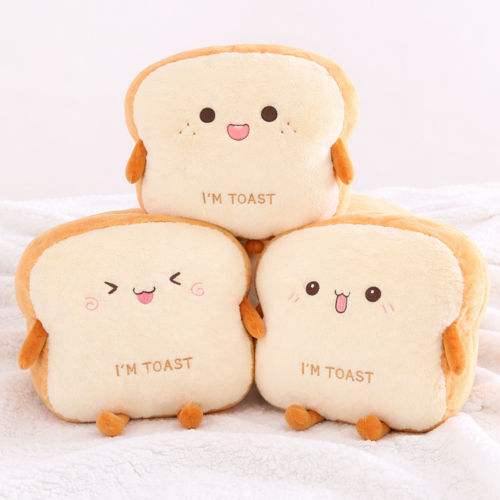 Fluffy Toastie Bread Hand Warmer Plushies - Image 5