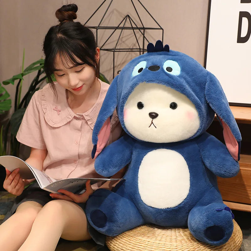 Fluffy White Bear Donkey Outfit Plushie - Image 17