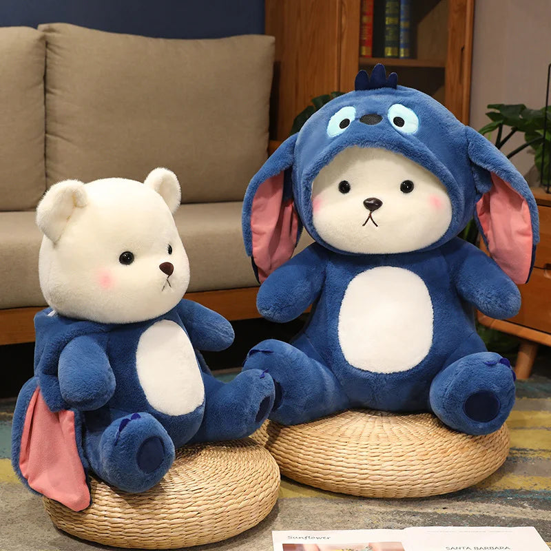 Fluffy White Bear Donkey Outfit Plushie - Image 11