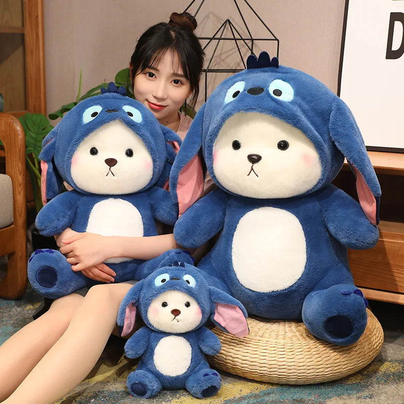 Fluffy White Bear Donkey Outfit Plushie - Image 4