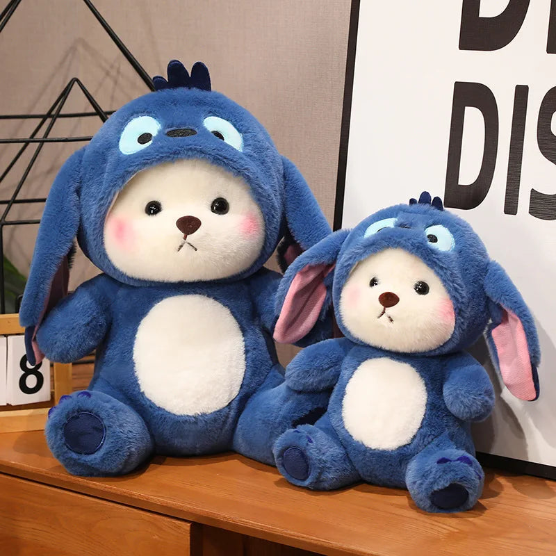 Fluffy White Bear Donkey Outfit Plushie - Image 2