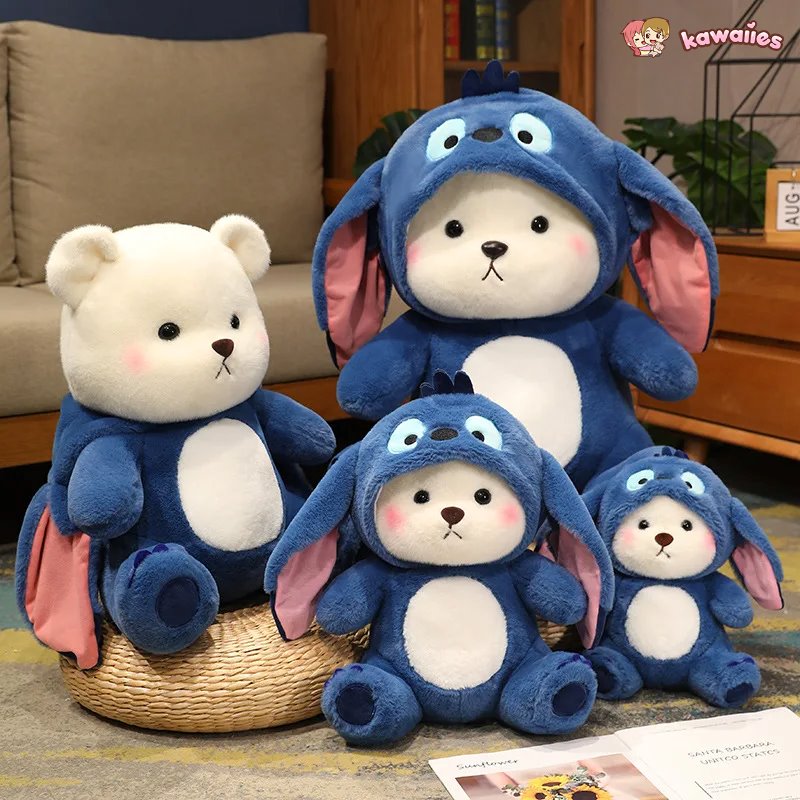 Fluffy White Bear Donkey Outfit Plushie - Image 3