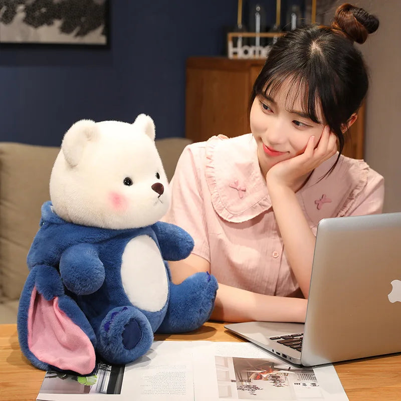 Fluffy White Bear Donkey Outfit Plushie - Image 21