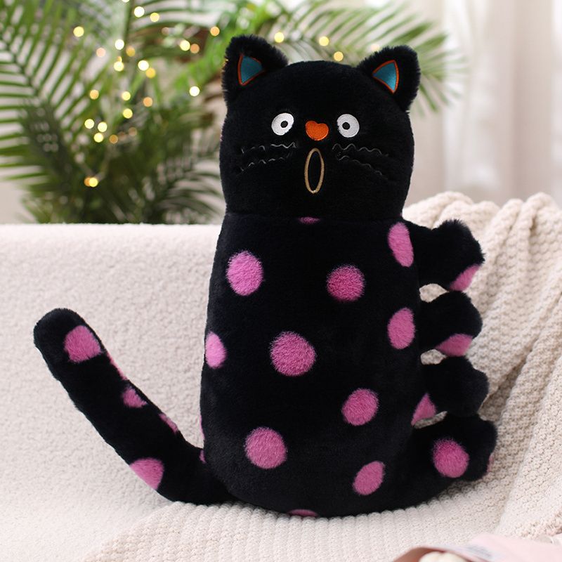 Funky Polka Dot Cat Plush Toy - Image 6