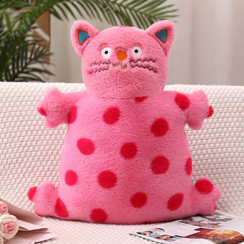 Funky Polka Dot Cat Plush Toy - Image 3