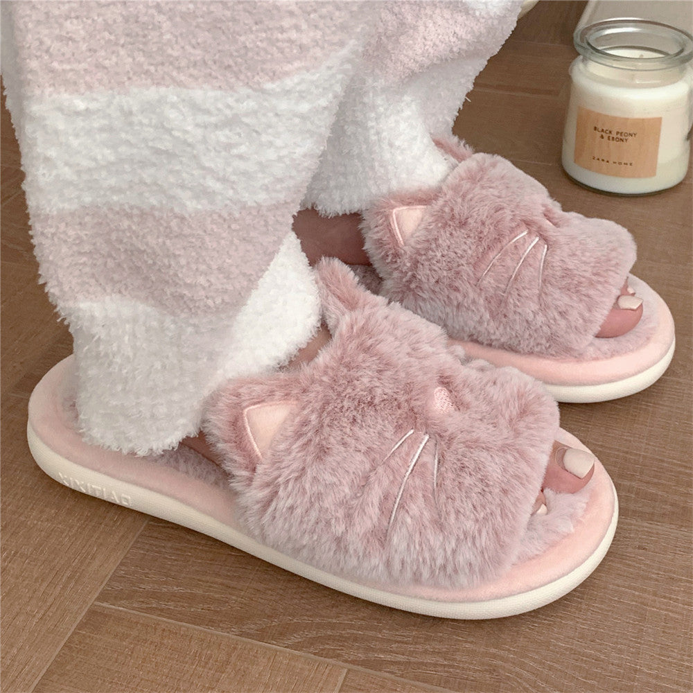 Furry Cat Ear Slippers - Image 3