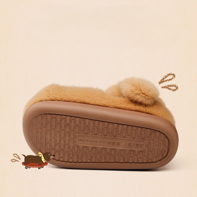 Fuzzy Dog Slippers with Floppy Ears - Image 9