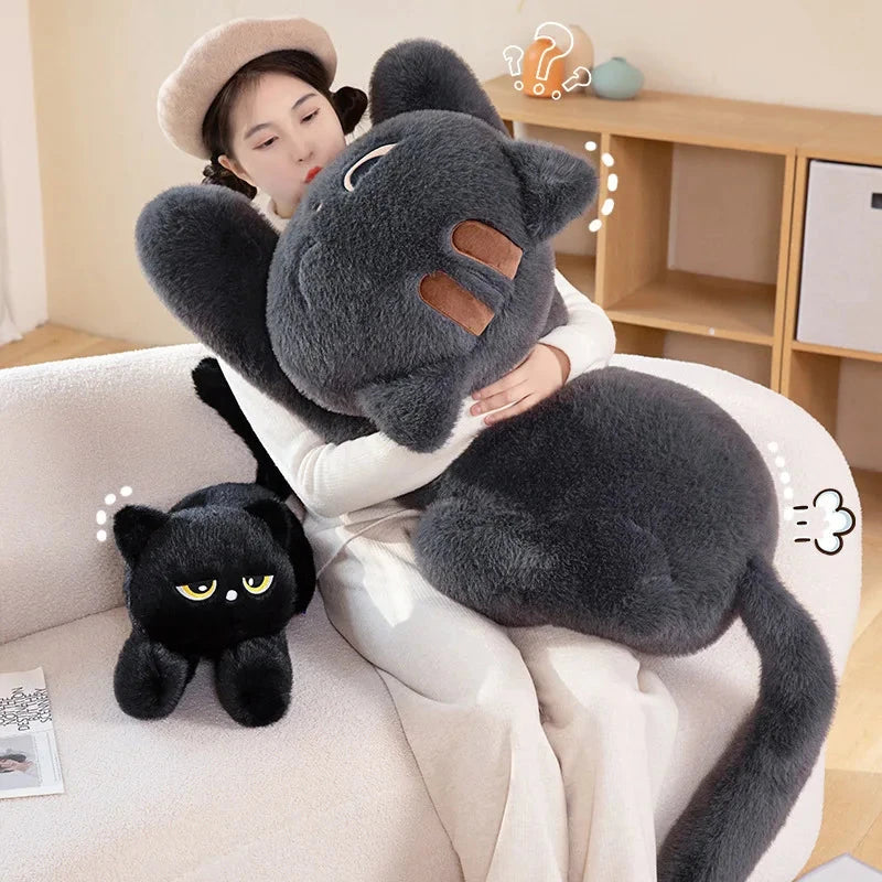 Giant Black Grey Cat Plushies - Image 13