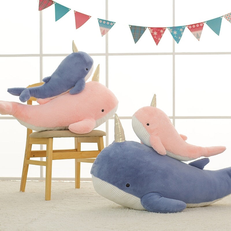 Giant Blue Pink Narwhal Plushies - Image 9