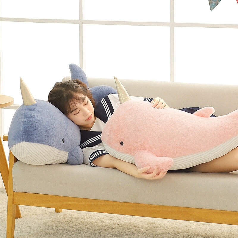 Giant Blue Pink Narwhal Plushies - Image 7