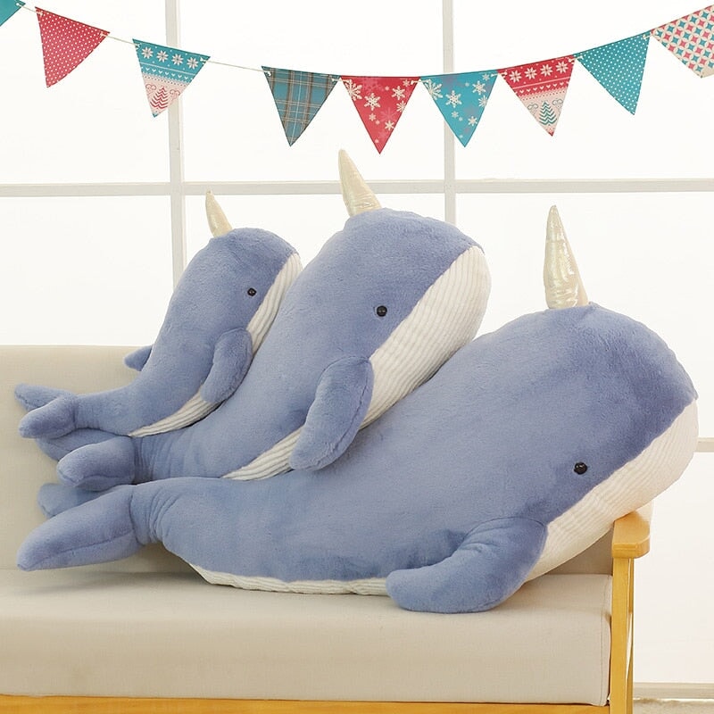 Giant Blue Pink Narwhal Plushies - Image 5