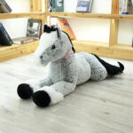 Giant Fluffy Brown Gray Horse Plushie