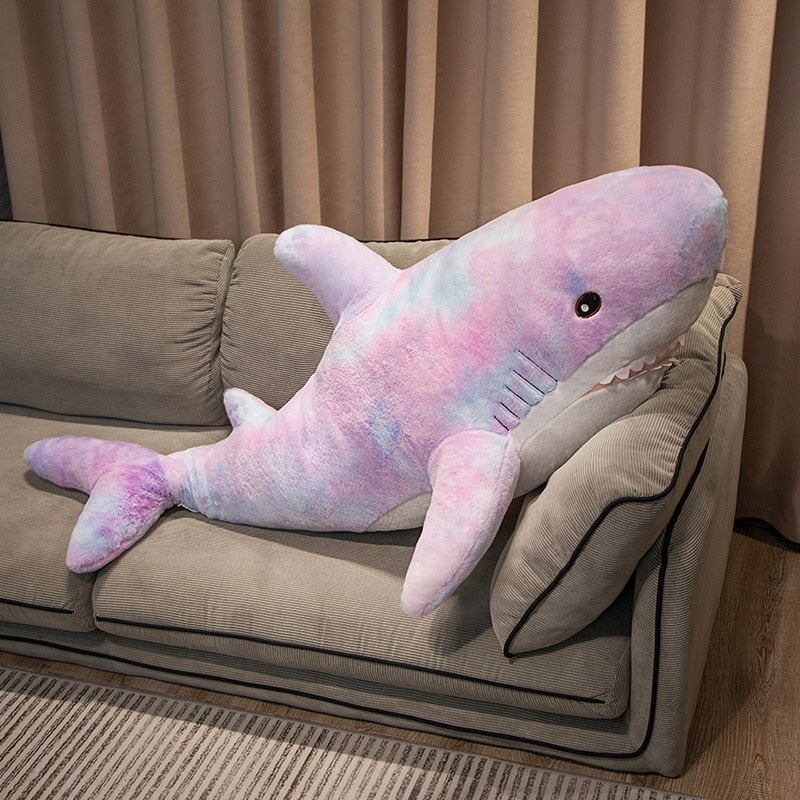 Giant Fuzzy Galaxy Shark Plushies - Image 5