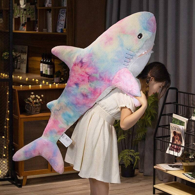 Giant Fuzzy Galaxy Shark Plushies - Image 2