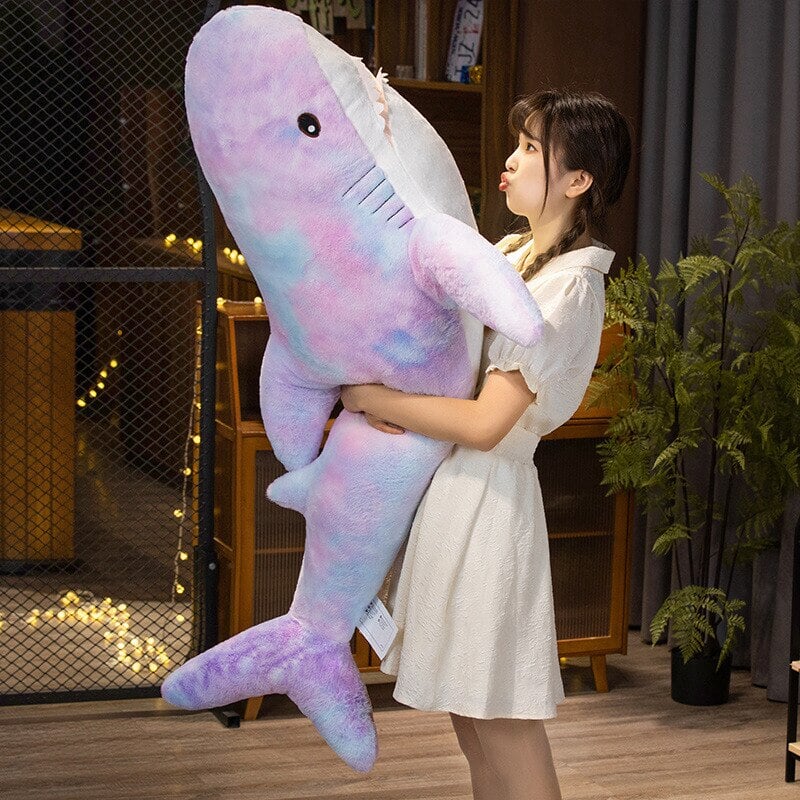 Giant Fuzzy Galaxy Shark Plushies - Image 13