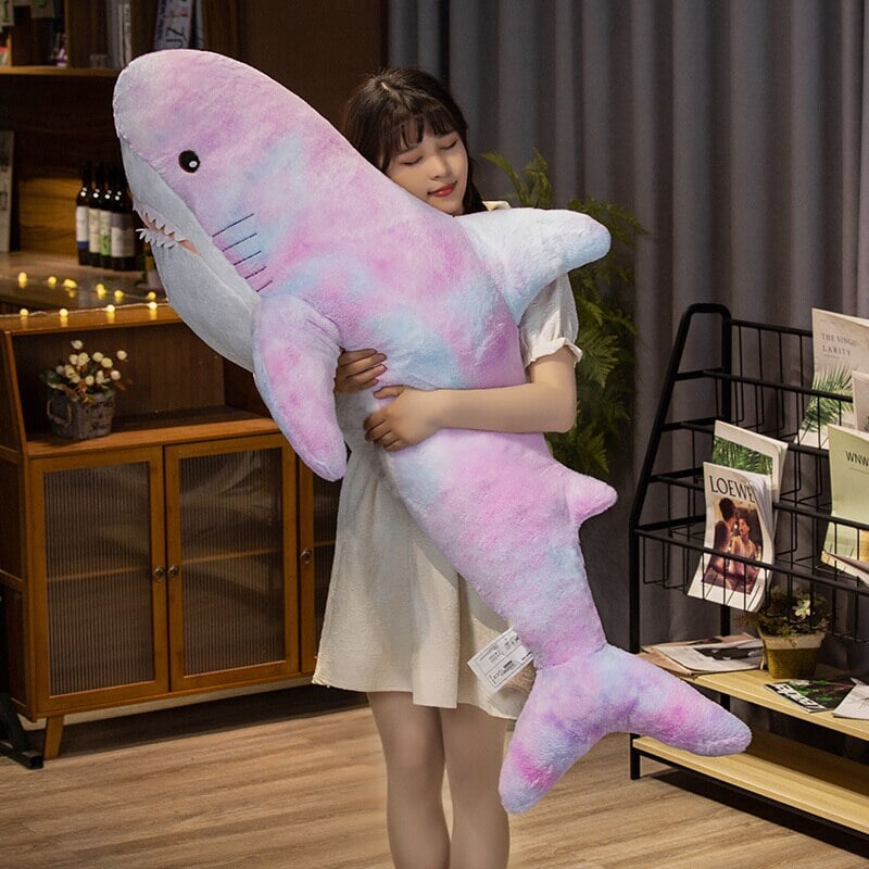 Giant Fuzzy Galaxy Shark Plushies - Image 12