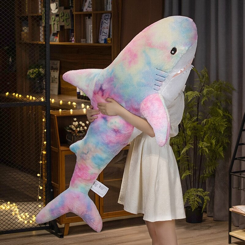 Giant Fuzzy Galaxy Shark Plushies - Image 8