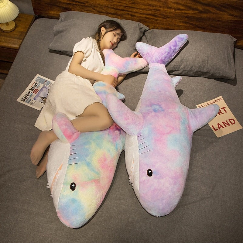 Giant Fuzzy Galaxy Shark Plushies - Image 7