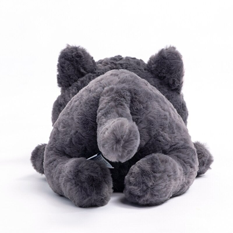Jiji the Fluffy Black Cat Plushie Laying Down - Image 7
