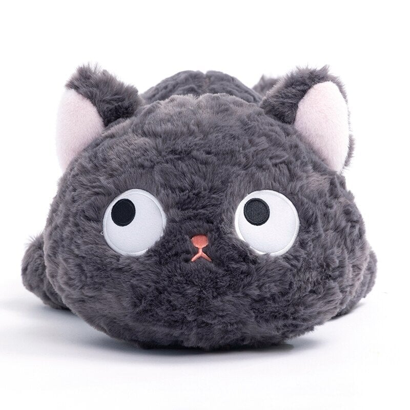 Jiji the Fluffy Black Cat Plushie Laying Down - Image 6