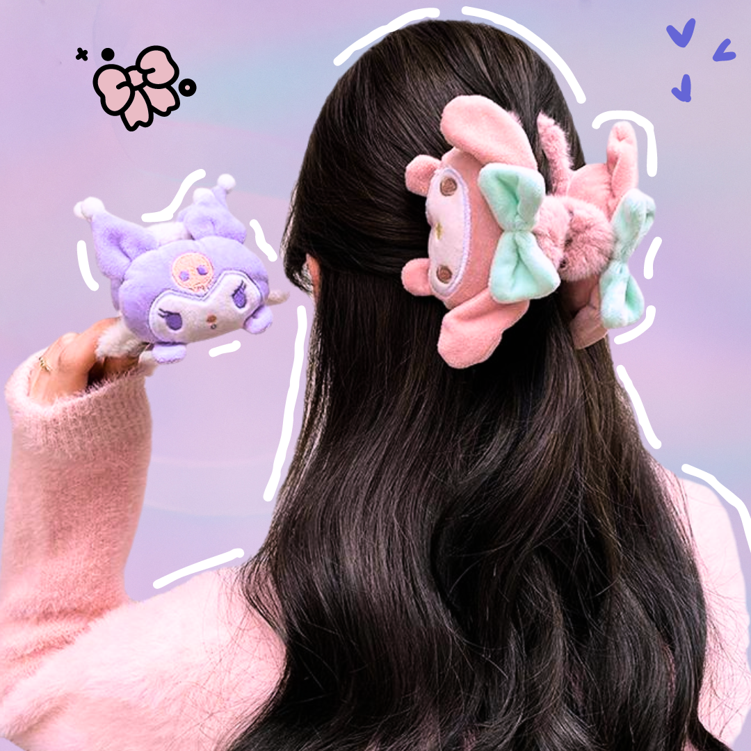Kawaii Anime Series Plush Hair Clips
