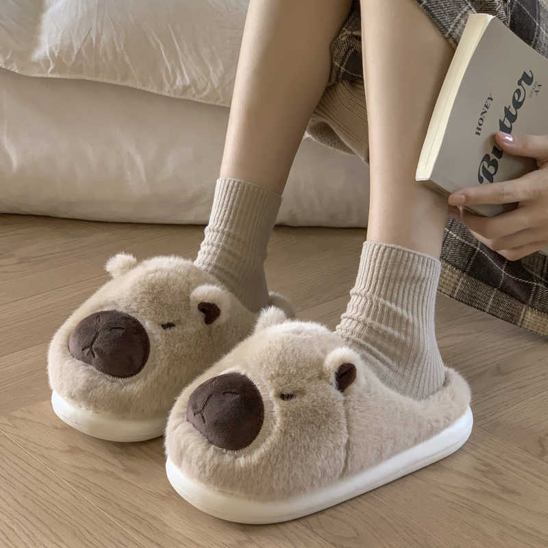 Kawaii Capybara Plush Slippers - Image 5