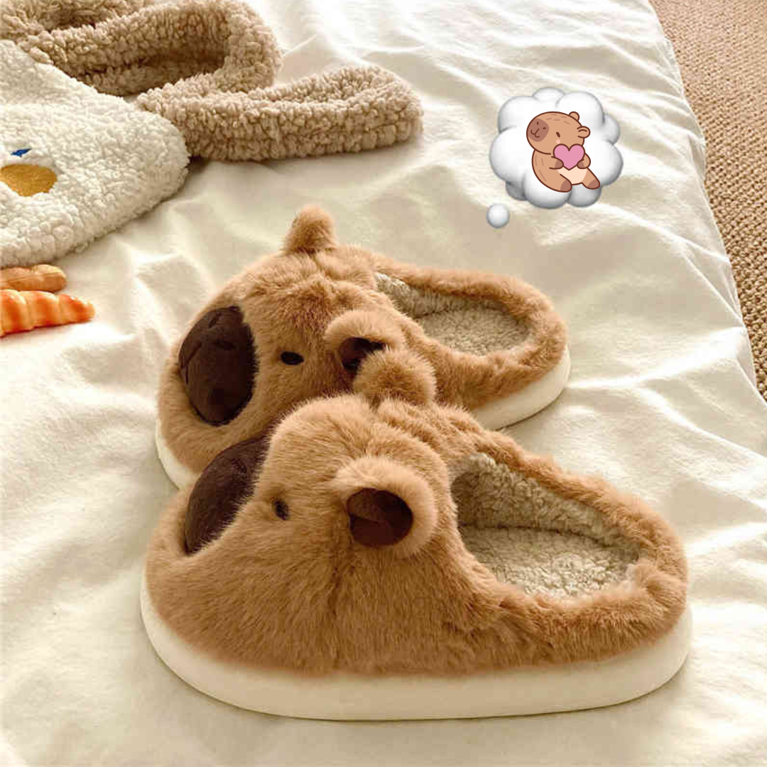 Kawaii Capybara Plush Slippers - Image 3