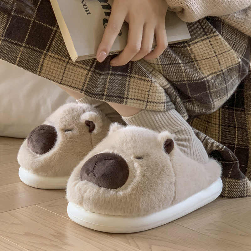 Kawaii Capybara Plush Slippers - Image 6
