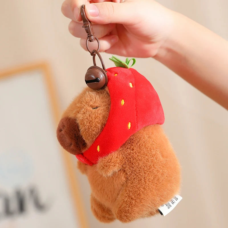 Kawaii Capybara with Strawberry Hat Plushie - Image 5