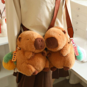 Kawaii Fluffy Capybara Plushies with Strap